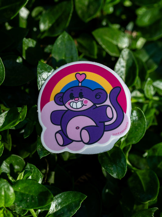 Sticker Simio Arcoíris